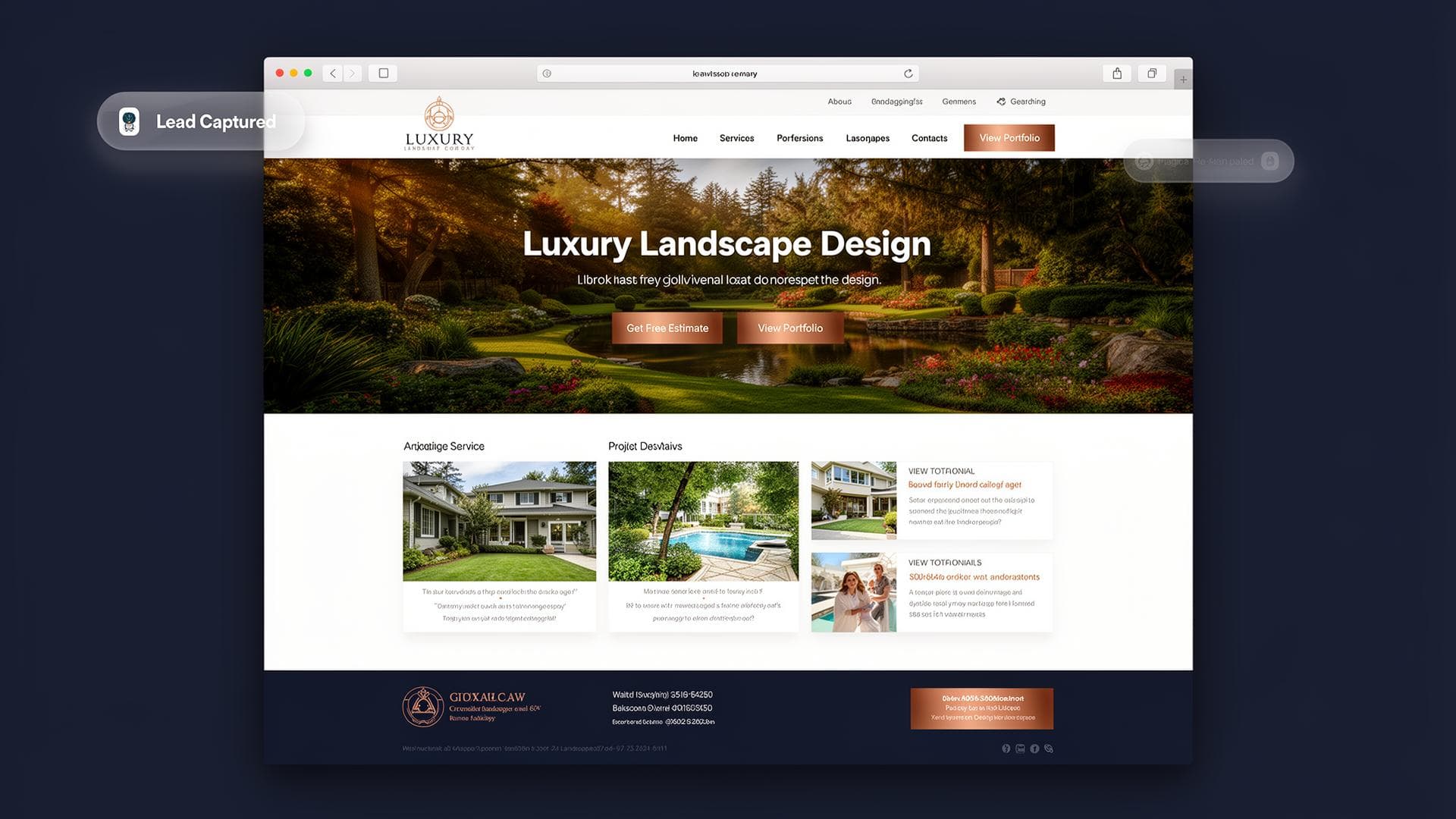Landscaping website mockup